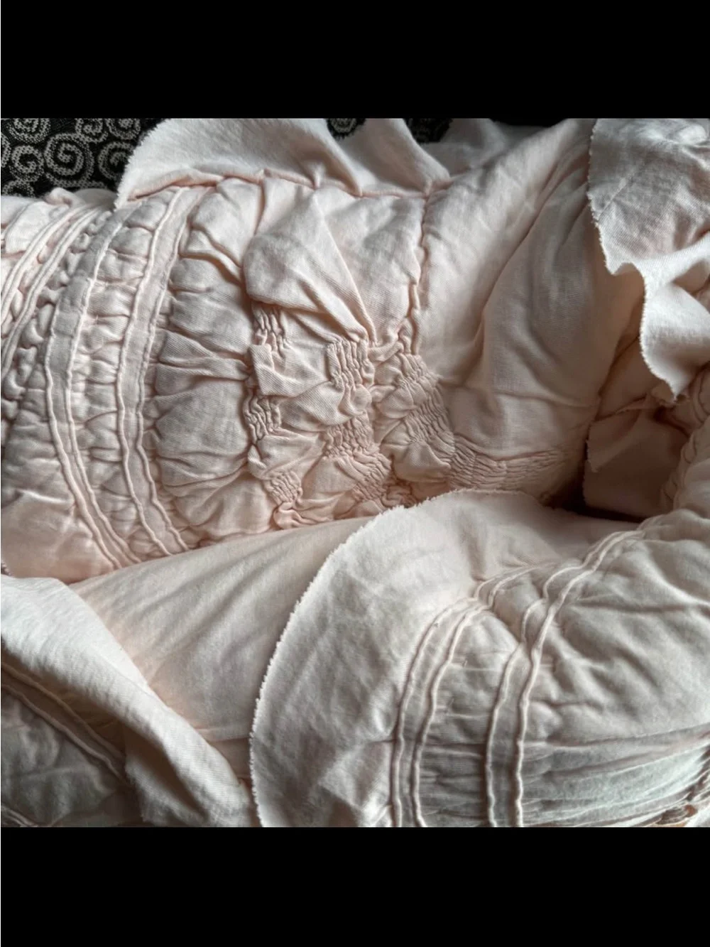 Anthropologie Pale Pink/Peach Rivulets Queen Comforter